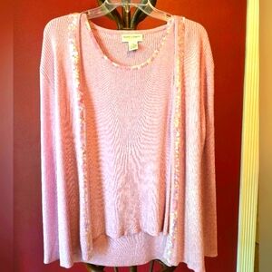 Pink Sequin Embellished Sweater By Drapers And Damon's PM New w/out Taga